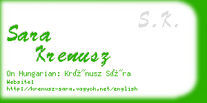 sara krenusz business card